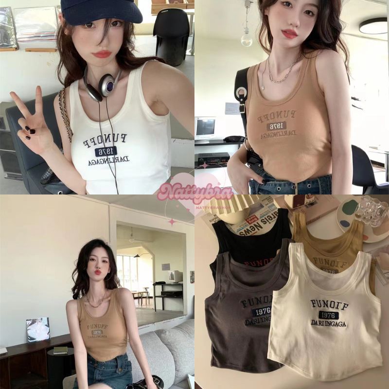 ลด30% โค้ดINC283ZN Nattybra เสื้อกล้ามวินเทจ แฟชั่น ฟรีไซต์ 32-38 ใส่แล้วสวย เสื้อผ้า ผู้หญิง