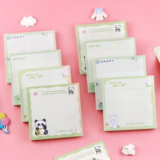 กระดาษโน๊ต แบบมีกาวด้านหลัง ลายน่ารัก ขนาด 8x8 ซม. จำนวน 80 แผ่น