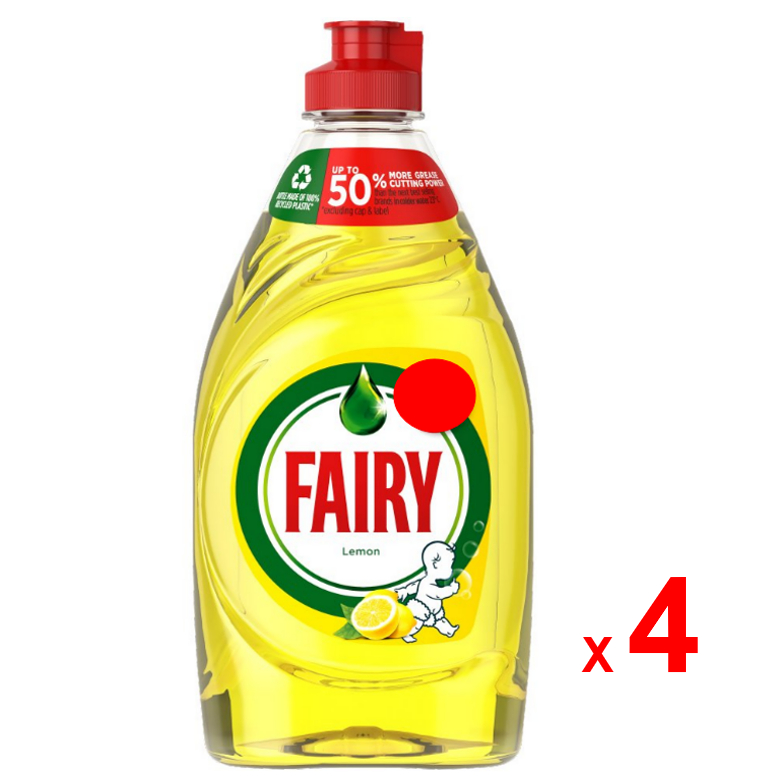 FAIRY น้ำยาล้างจาน แฟรี่ กลิ่นมะนาว ผลิตในสหราชอาณาจักร ชุดละ 4 ขวด ขวดละ 320 มิลลิลิตร / FAIRY Washing Up Liquid -Dishw