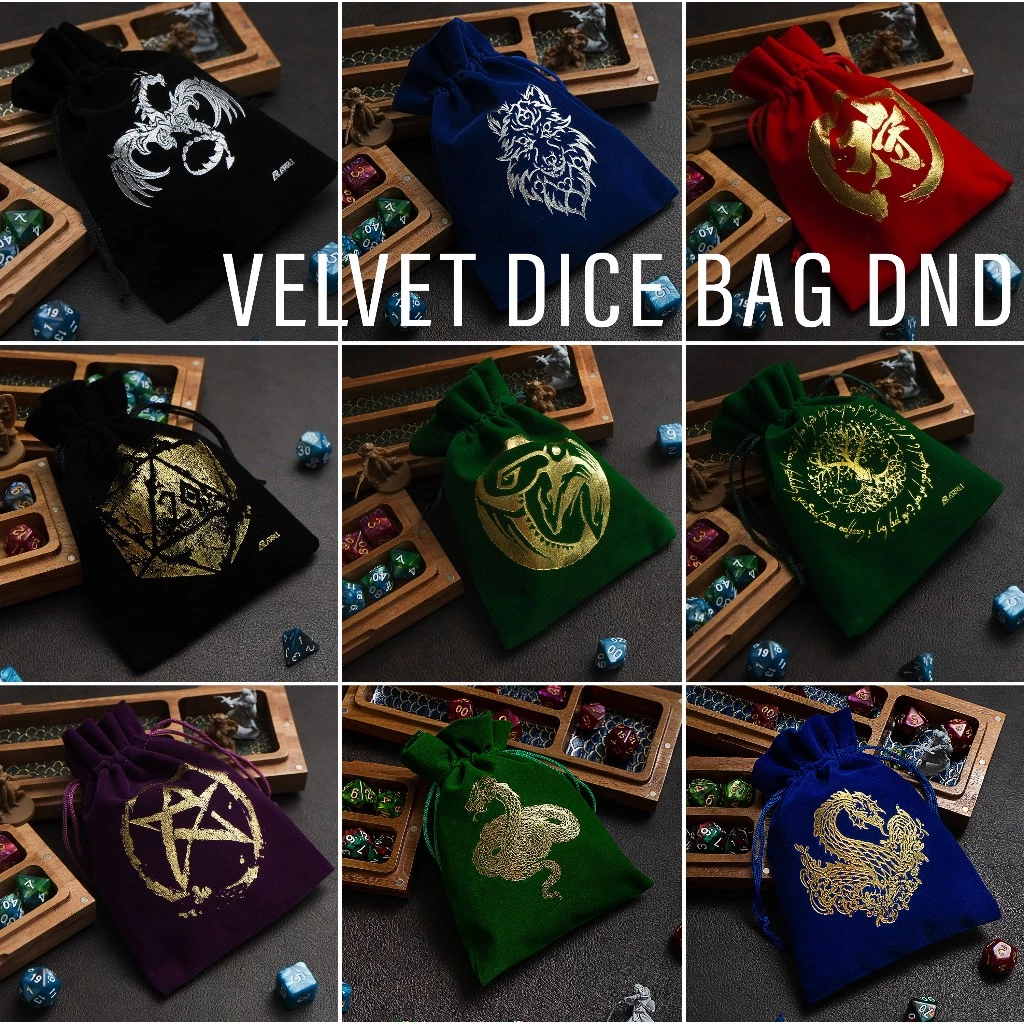 Velvet Dice Bag | ถุงผ้ากำมะหยี่สำหรับ บอร์ดเกมส์ | Dungeons and Dragons Dice | DnD Dice Set | D&D Dice