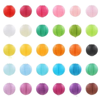 โคมไฟกระดาษ ทรงกลม โคมไฟญี่ปุ่น สีพาสเทล 8นิ้ว 12นิ้ว 16นิ้ว / 20cm 30cm 40cm สร้างบรรยากาศน่ารัก