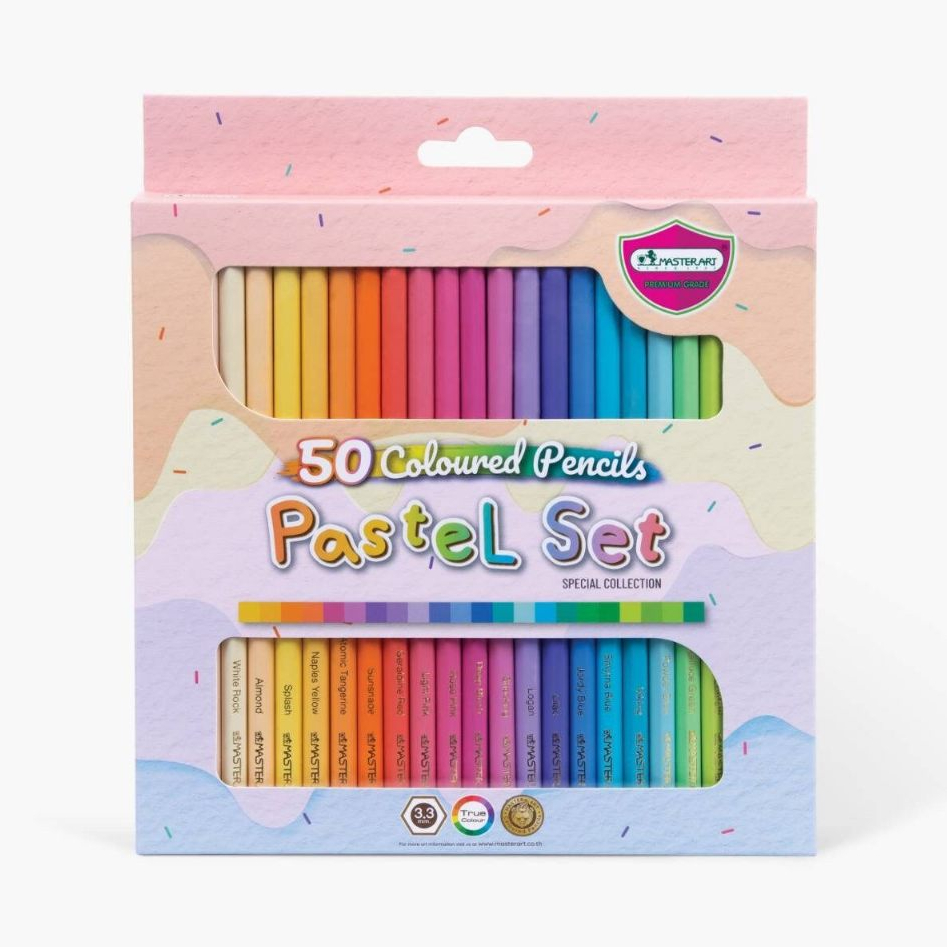 สีไม้ Master Art รุ่น Pastel Set 50สี สีพาสเทล