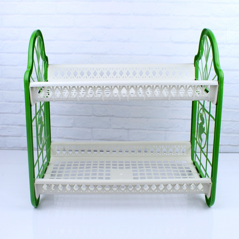 ชั้นวางของพลาสติกสองชั้น ขนาด 36x22x35 cm (คละสี) รุ่น Dish-cup-bowl-dryer-stand-05a-T4