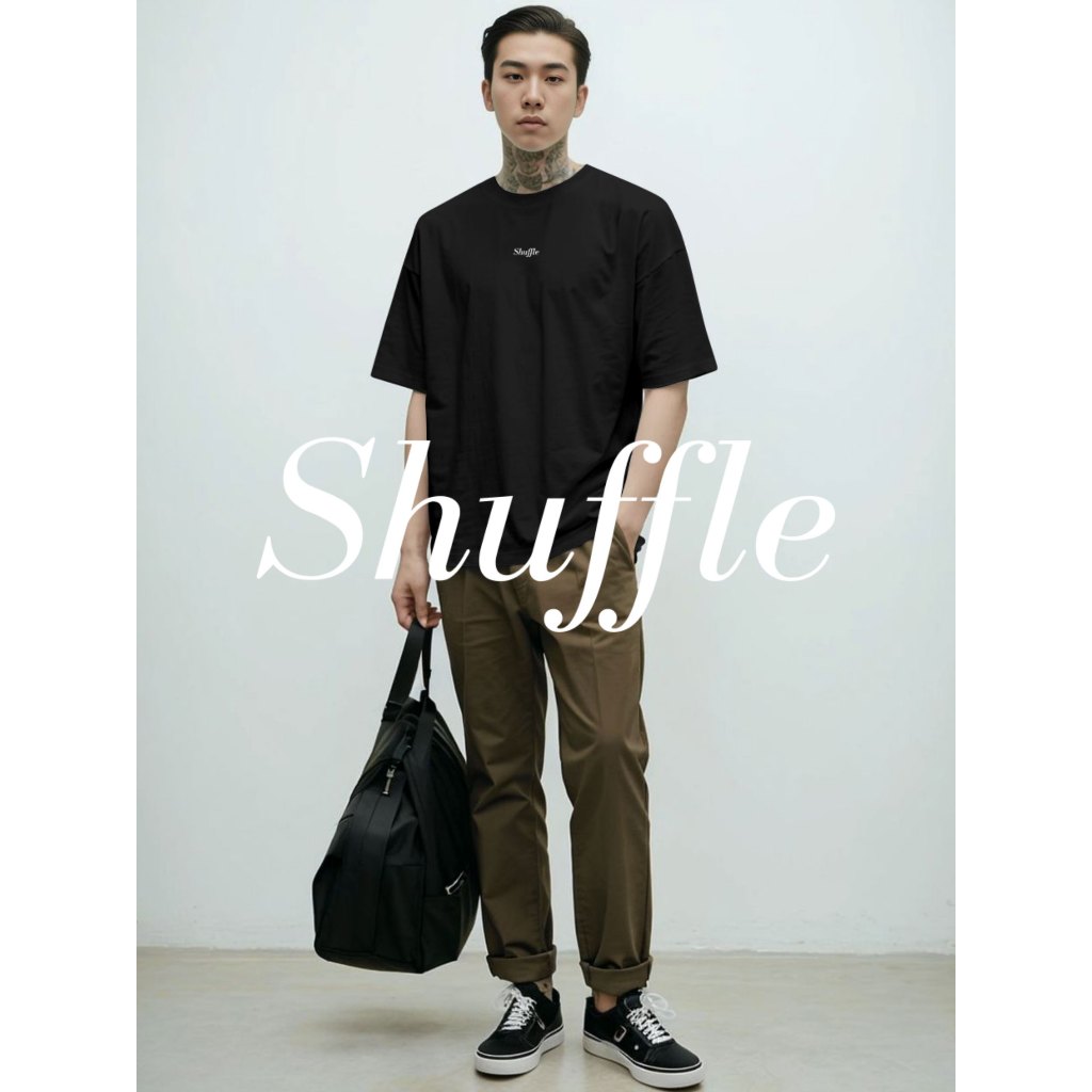 Shuffle Oversized T-SHIRT เสื้อยืดทรงโอเวอร์ไซส์ Brand Cloud and Cigarette