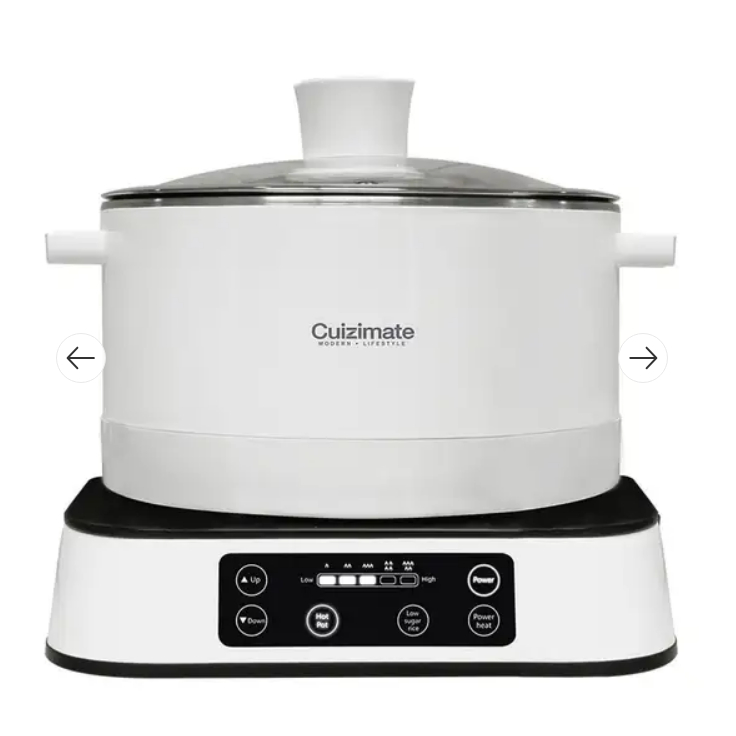CUIZIMATE หม้อไฟฟ้าอเนกประสงค์พร้อมชั้นรองอาหารเลื่อนขึ้นลงอัตโนมัติ รุ่น RBSMFS1500 สีขาว ความจุ 2.