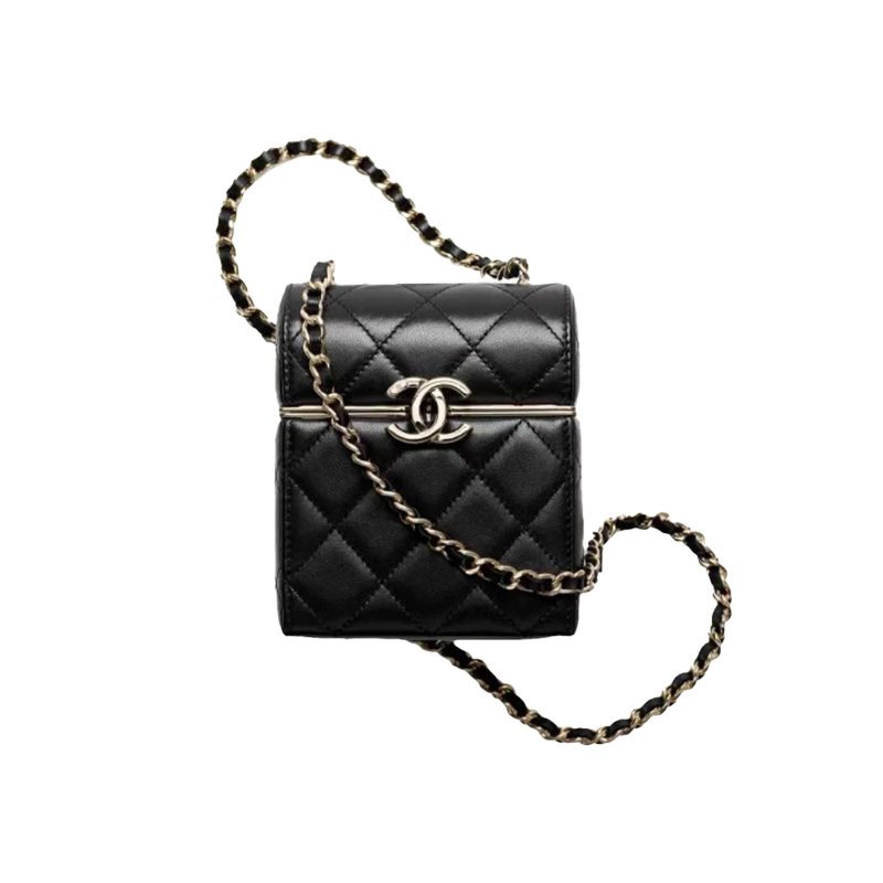 Chanel/หนังแกะ/กระเป๋าเครื่องสำอาง/กระเป๋าโซ่/กระเป๋าสะพาย/AP2656/แท้ 100%