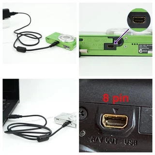 สายชาร์จกล้องดิจิตอล Sony Cybershot Dsc - W800 W810 W830 สำหรับรุ่นรูเล็ก 8 Pin