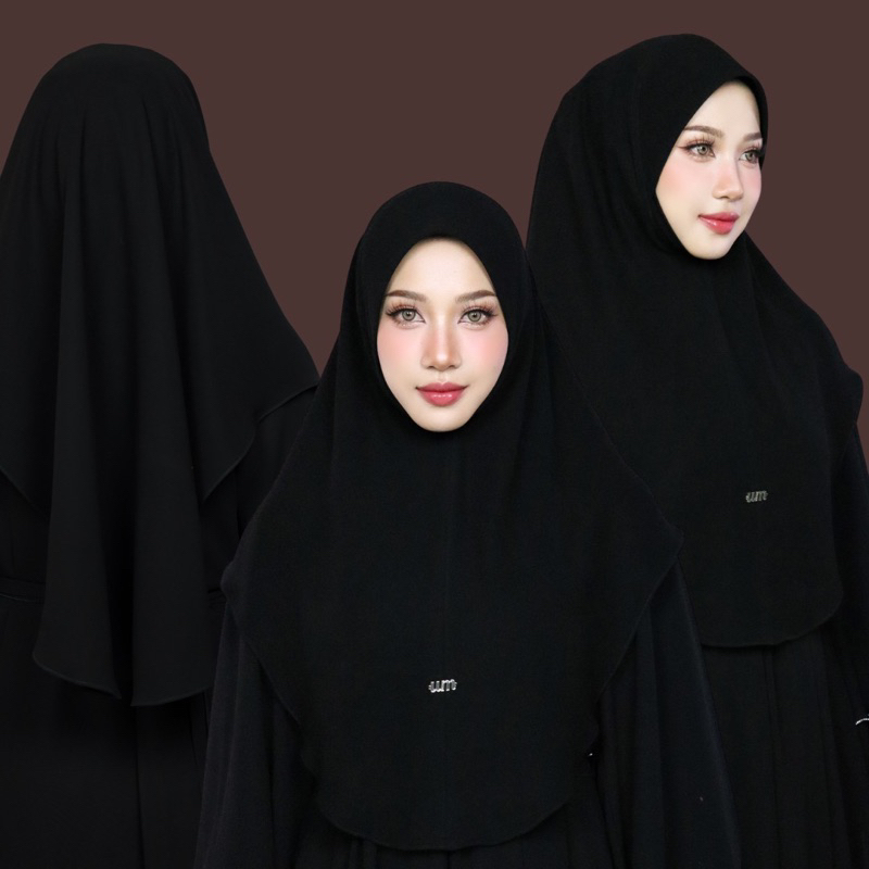 ผ้าคลุมอบาย่าหน้าอัด (แบบสั้น) Umrorna hijab