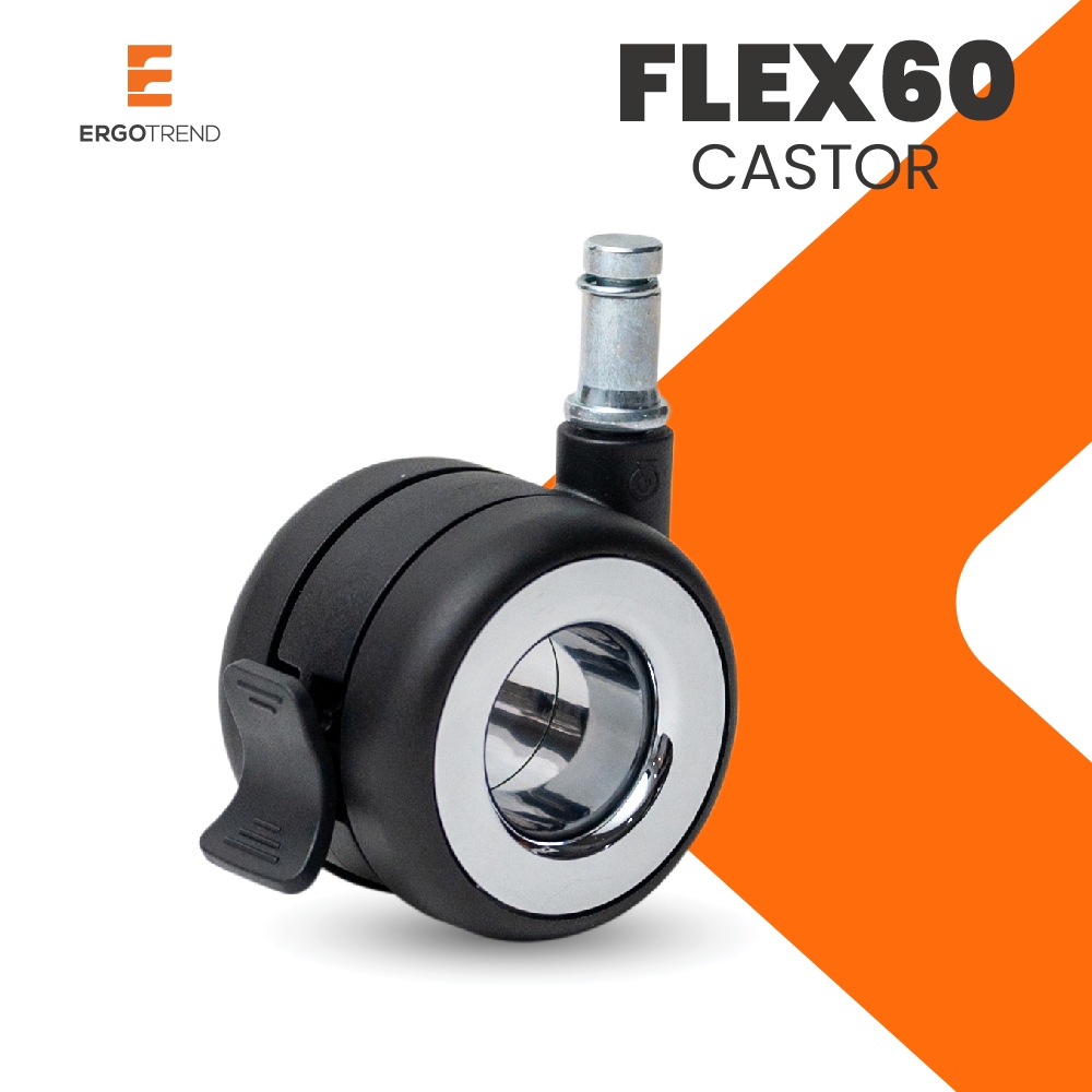 Ergotrend ล้อเก้าอี้ รุ่น FLEX60 Castor - 1ชุด 5ล้อ