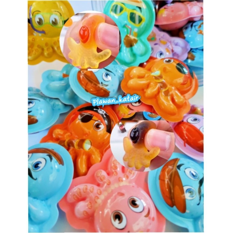 ตัวละ5บาท เยลลี่รูปปลาหมึก มีหลายรส ไส้โคล่า ส้ม สตรอเบอร์รี่ องุ่น ลุ้นๆ น่ารัก นิ่มๆ