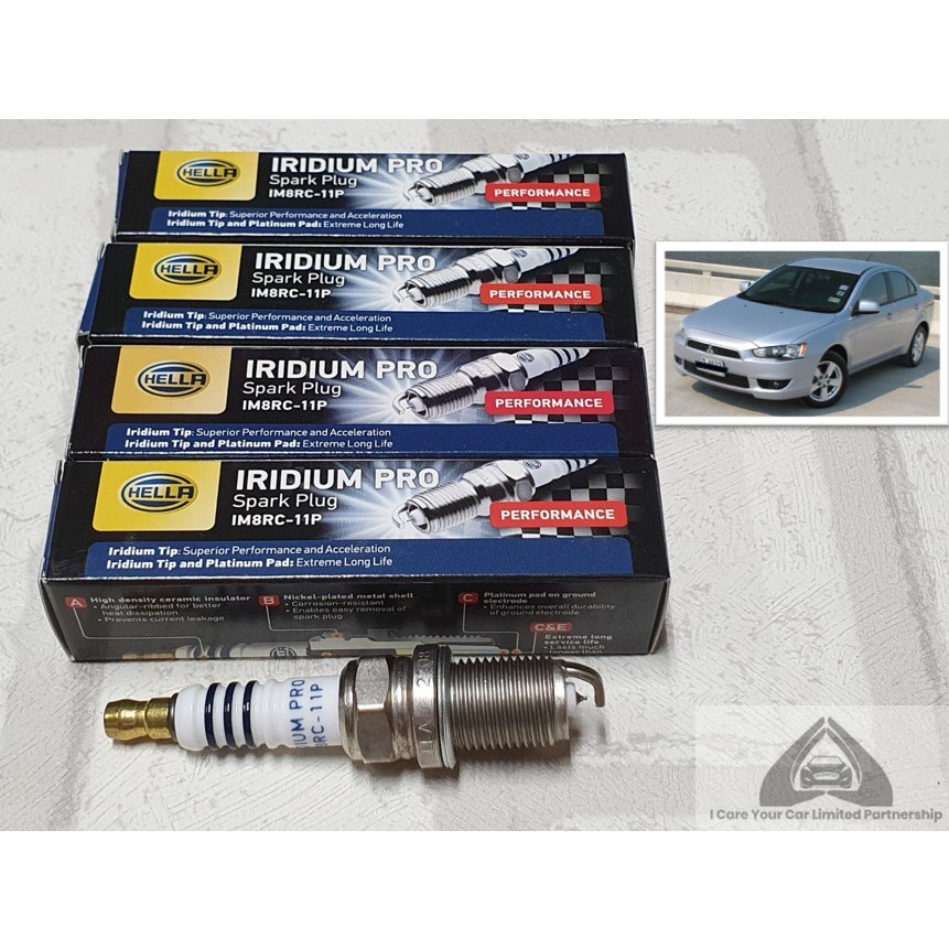 Hella IM8RCP-11U : หัวเทียน Mitsu Lancer EX (2010 - 2015) รุ่น 1.8, 2.0 ชุด 4 หัว ชนิดอิริเดียม ระยะ