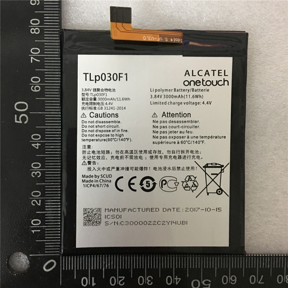 แบตเตอรี่ Alcatel One Touch Idol 4S OT 6070 OT 6070K O Original Battery TLP030F1 TLP030F2 3000mAh
