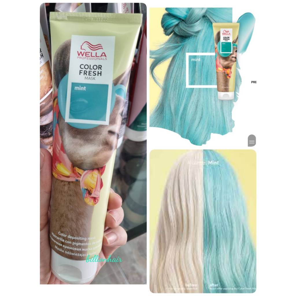 Wella Color Fresh Mask 150ml - Color Deposit Mask - Mint สีเขียวมิ่นท