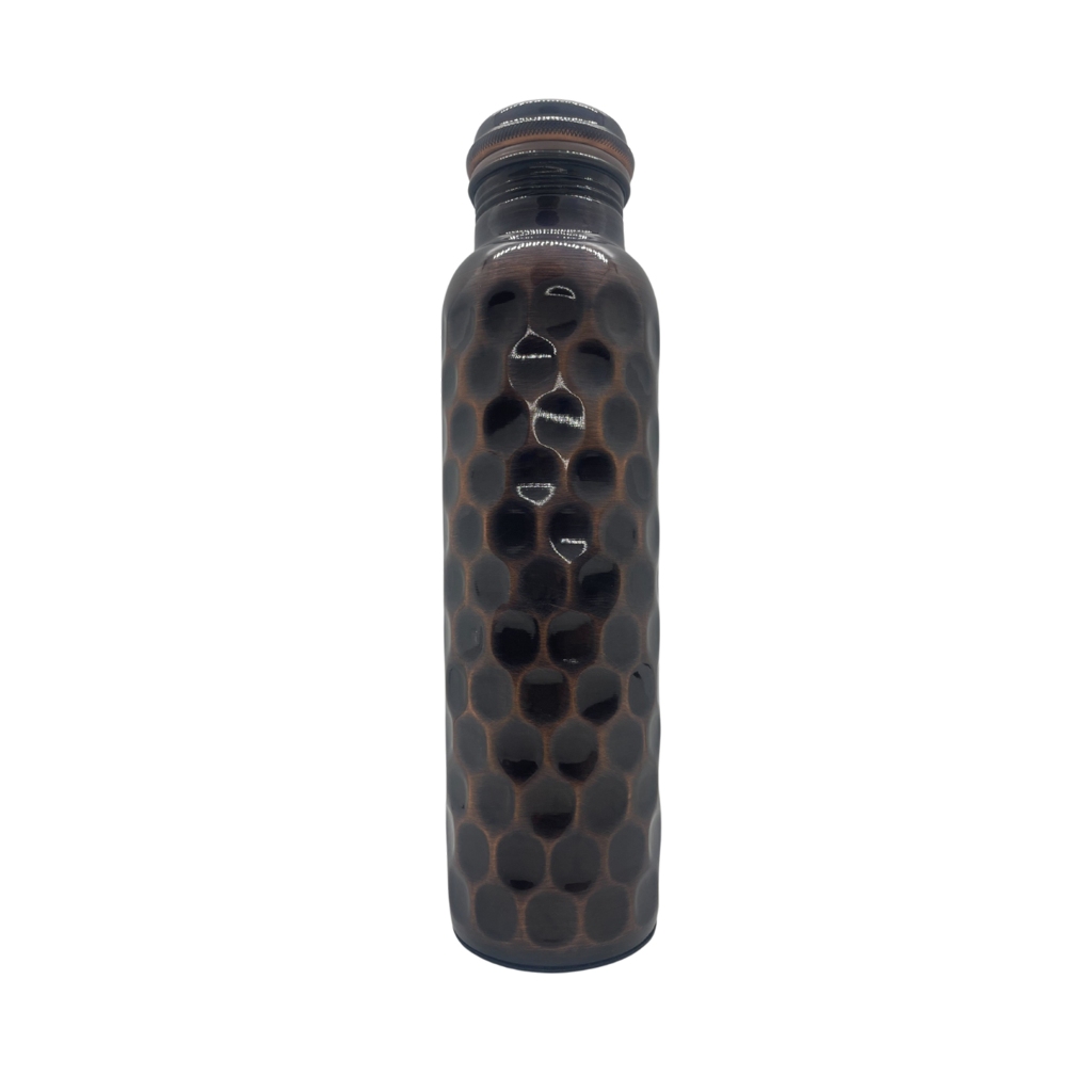 NATURAL EFE | ANTIQUE DIAMOND COPPER WATER BOTTLE | ขวดน้ำทองแดง ลายไดมอนด์ แอนทีค สีดำ 900ML