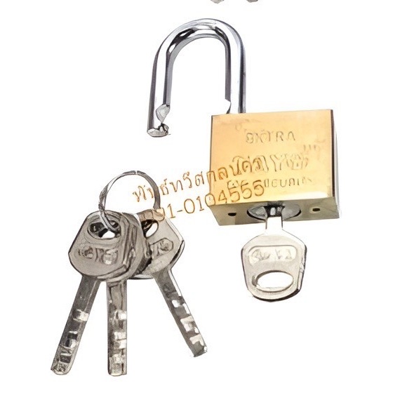 กุญแจคอสั้น 40mm. TAYO สีทองSNP42