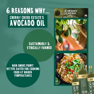 เชอร์รี่ ครีก เอสเตท น้ำมันอะโวคาโด สกัดเย็น - Avocado Oil Extra Virgin Cold Pressed Cherry Creek Estate brand
