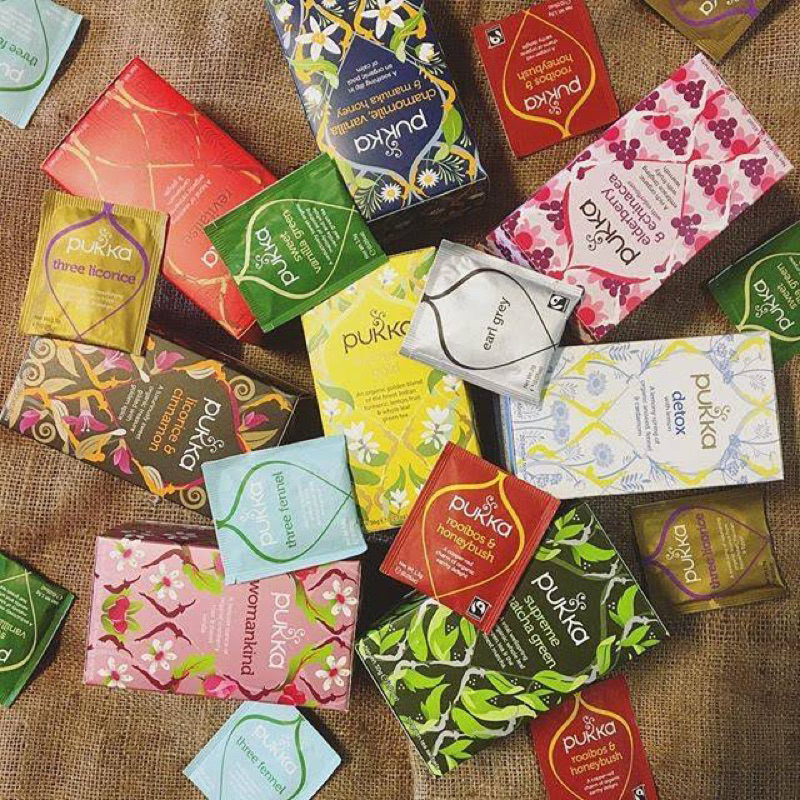 Pukka tea 🇬🇧ชานำเข้า กล่อง20ซอง ออร์แกนิค organic tea มีหลายสูตร