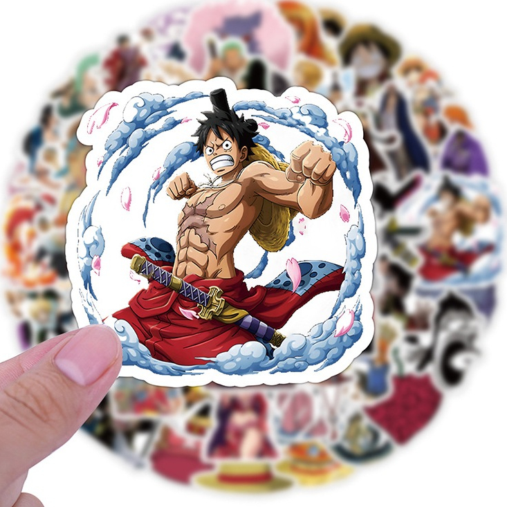 💥พร้อมส่ง💥Sale ลายการ์ตูนอะนิเมะ วันพีซ Onepiece 60pcs สติ๊กเกอร์ ใช้ซ้ำได้ กระโปรงหลังรถ โทรศัพท์มือถือ วันพีซ sticker