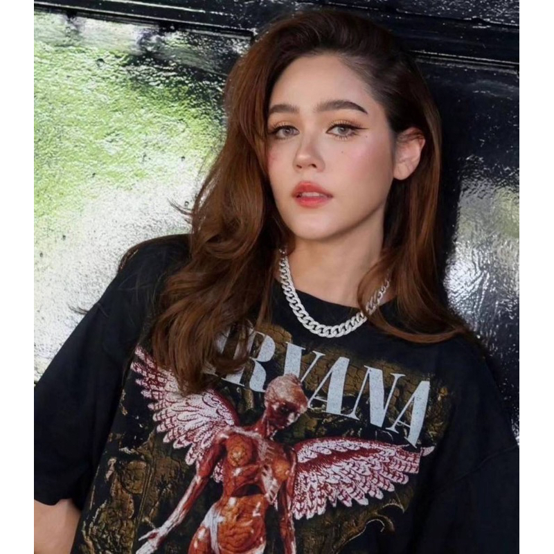 เสื้อยืดสกรีนลาย NIRVANA เนื้อผ้าคอตตอน