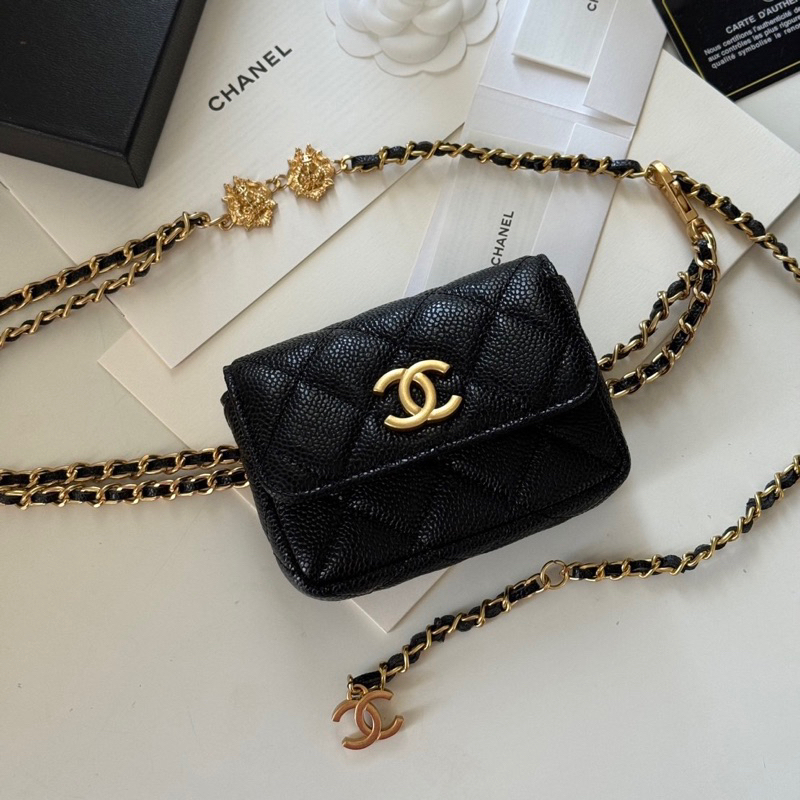 พร้อมส่ง Chanel Belt chain bag CC Lino chain 🦁 เกรดออริ 1:1 สลับแท้ ใช้ต่างประเทศได้ ภาพถ่ายจากงานจริง