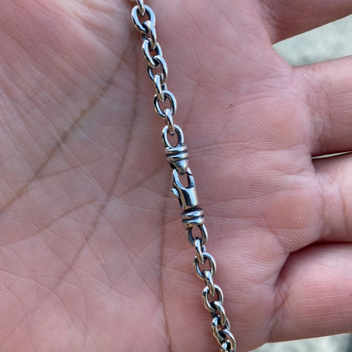 สร้อยคอเงินแท้ ฮาร์เลย์ Size S ก้ามปูกลม (หมุนได้) Sterling Silver 925