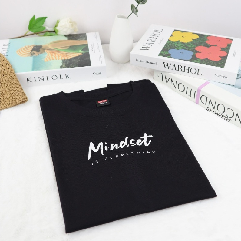 ผ้า cotton แท้ 100% [Super Soft] อย่างดี หนานุ่ม ใส่สบาย ไม่ร้อน ลาย MINDSET (no.229)