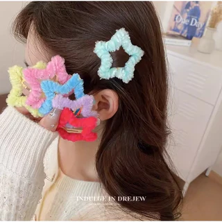 COD-ในไทย💖กิ๊ฟติดผมสีแคนดี้รูปดาวห้าแฉกน่ารักๆฟูๆหน้าม้าคลิปด้านข้างสไตล์เกาหลีเด็กนักเรียนสำหรับผู้หญิง2026ใหม่-Krismil