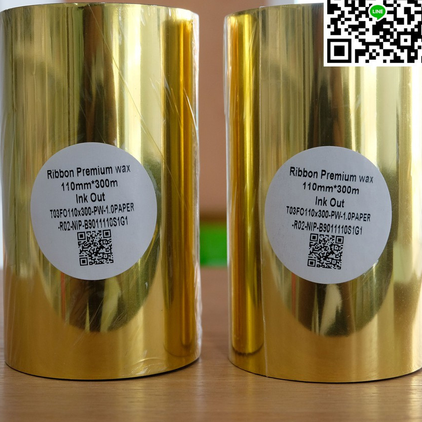 Ribbon Premium Wax ขนาด 110 mm x 330 m. ราคาม้วนละ