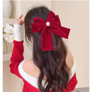 🎅🏻พร้อมส่งจากไทย🎅🏻รวมโบว์สีแดงสำหรับเทศกาลChristmasคริสต์มาส กิ๊บสีแดง โบว์สีแดง กิ๊บสีแดงปีใหม่