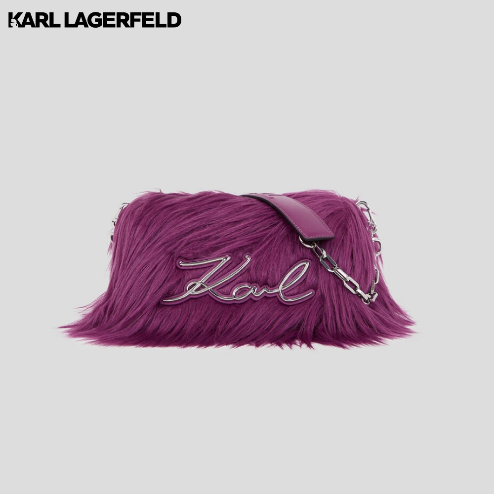Karl Lagerfeld - K/SIGNATURE SOFT FAUX-FUR SHOULDER BAG 236W3007 กระเป๋าสะพายข้าง