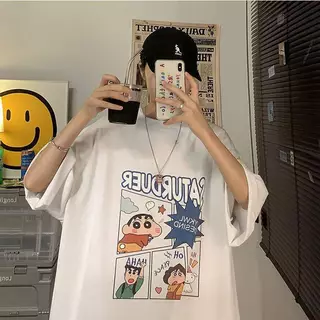 เสื้อยืดแขนสั้นคอกลม เสื้อแฟชั่น สกรีนลายน่ารัก ชายหญิง ES03