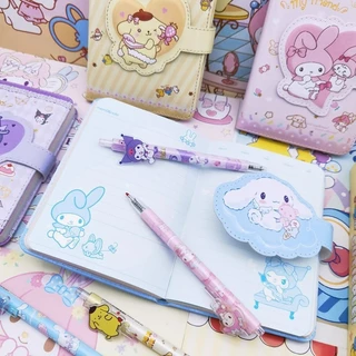 Sanrio สมุดโน้ตไดอารี่ ปกหนัง pu ลาย Mymelody Kuromi Cinnamoroll Journals น่ารัก เครื่องเขียน สําหรับโรงเรียน สํานักงาน