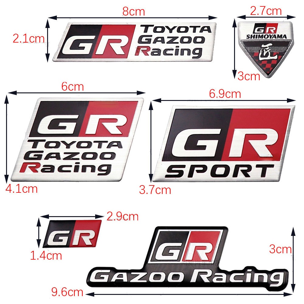 สติกเกอร์อลูมิเนียม โลโก้ GR Sport GR Gazoo 3D สําหรับติดตกแต่งรถยนต์ Toyota