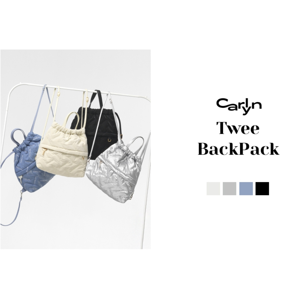 Carlyn Twee Backpack / Back Pack (Ivory, Silver, Black, Denim)