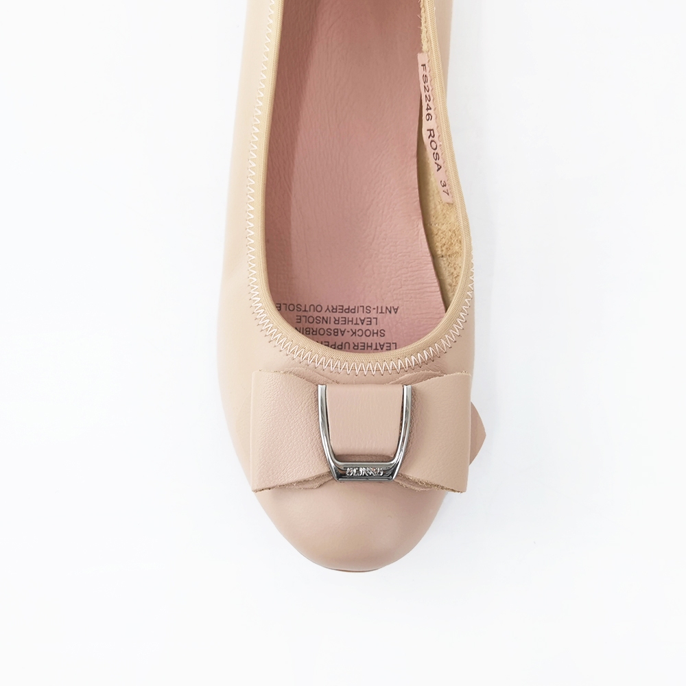 ST.JAMES รองเท้าหนังแท้/รองเท้าส้นเตารีด ส้น 3.8 CM. รุ่น ROSA สี BEIGE| รองเท้า ผู้หญิง