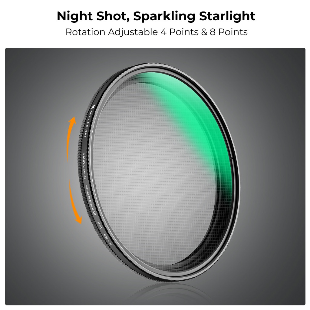 K&F Star Filter 4&8 Nano-C Series ฟิวเตอร์ 4&8แฉก ชนิดปรับได้  Variable HMC K&F Concept ประกัน 2 ปี