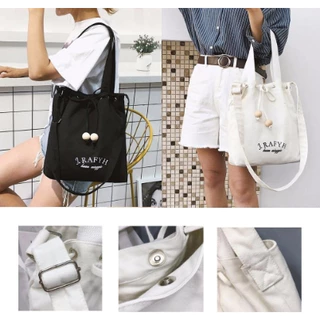 กระเป๋าสะพายข้าง ผ้าแคนวาสสไตล์ใหม่ ใส่สมุดของจิปาถะ A04