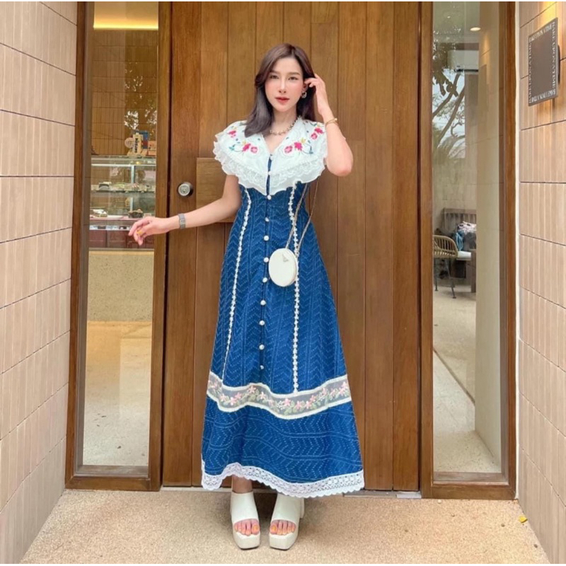 เดรสยีนส์ jidapa style มือสอง