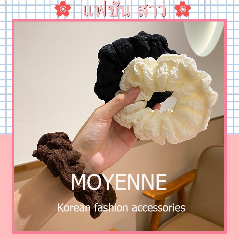 [จัดส่งในกทม] แฟชั่นเกาหลี ยางรัดผม 3PC ยืดหยุ่นสูง ขนาดใหญ่ สีพื้น ระดับไฮเอนด์ 2024 NEW ความนิยม เครื่องประดับแฟชั่น