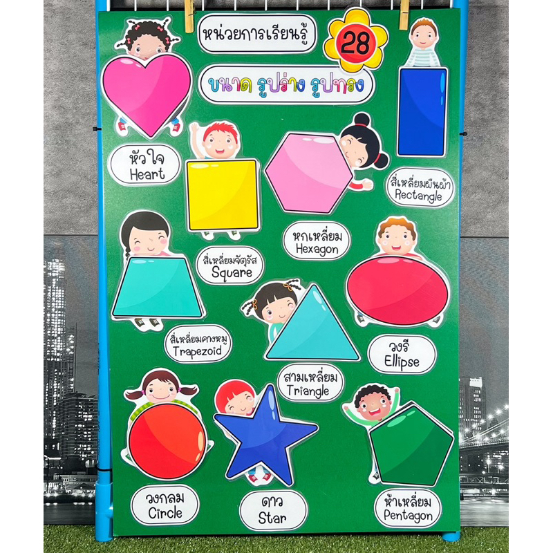 สื่อการสอน เกมการศึกษา ป้ายนิเทศ หน่วยขนาด รูปร่าง รูปทรง ❌อ่านรายละเอียดก่อนสั่งซื้อ❌