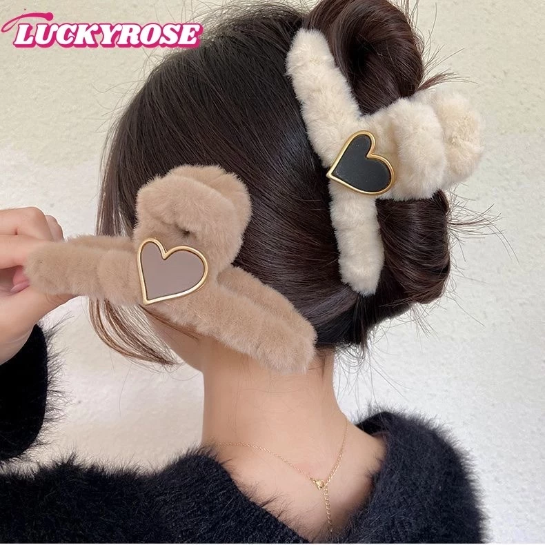 กิ๊บติดผม ผ้ากํามะหยี่ขนนิ่ม หรูหรา สไตล์เกาหลี ขนาดใหญ่ เครื่องประดับผม สําหรับผู้หญิง