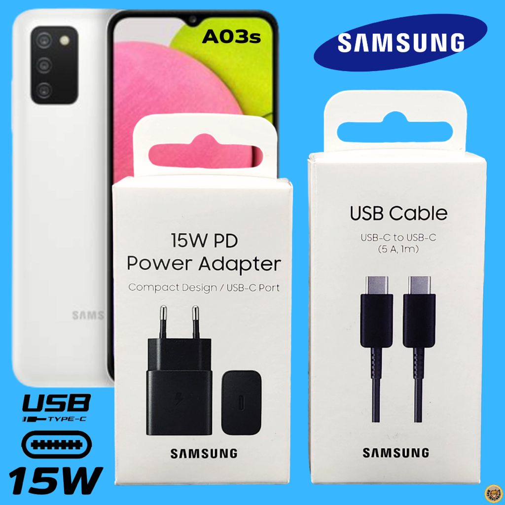 ที่ชาร์จ อะแดปเตอร์ 15W Samsung USB-C Type-C ซัมซุง A03s สเปคตรงรุ่น หัว&amp;สาย Adaptive Fast Charging การชาร์จด่วนแบบพิเศษ