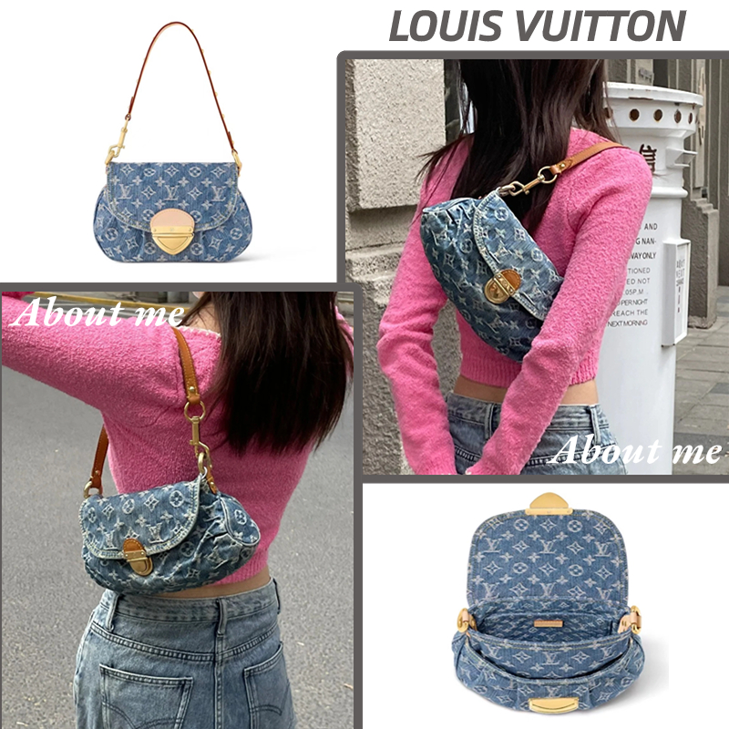 หลุยส์วิตตอง Louis Vuitton Sunset Bag M46829# กระเป๋าถือสตรีผ้ายีนส์ LV bag