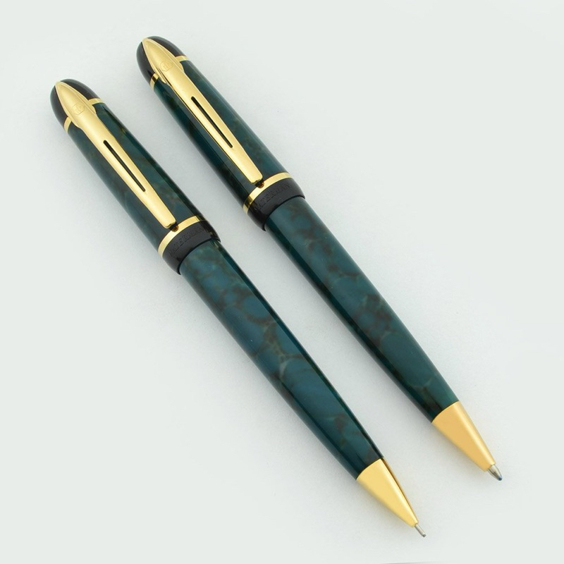 (SALE 5,890 ใส่Code Shopee)ปากกา Waterman Phileas Ballpoint &amp; Pencil Set-Green Marble สีเขียวลายหินอ่อน Made in France🇫🇷