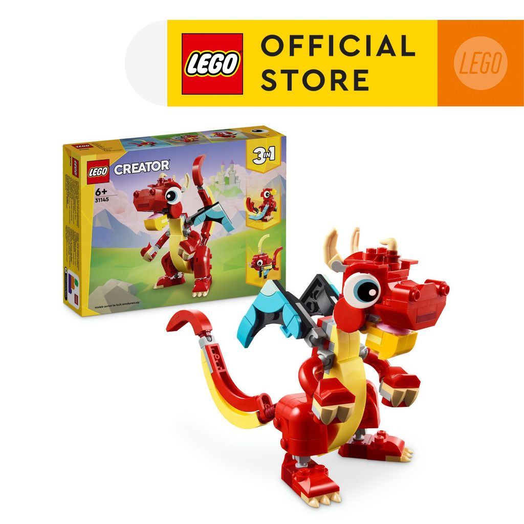 LEGO Creator 31145 Red Dragon 3in1 Animal Toy Set (149 Pieces)