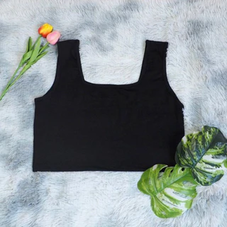 เสื้อกล้ามครอปสาวอวบ แบบตัดตรงครึ่งตัว (ไม่มีฟองน้ำ) Size : (XXL+) อก 40-50 นิ้ว และ Size :( L) อก 32-40 นิ้ว เสื้อกล้าม