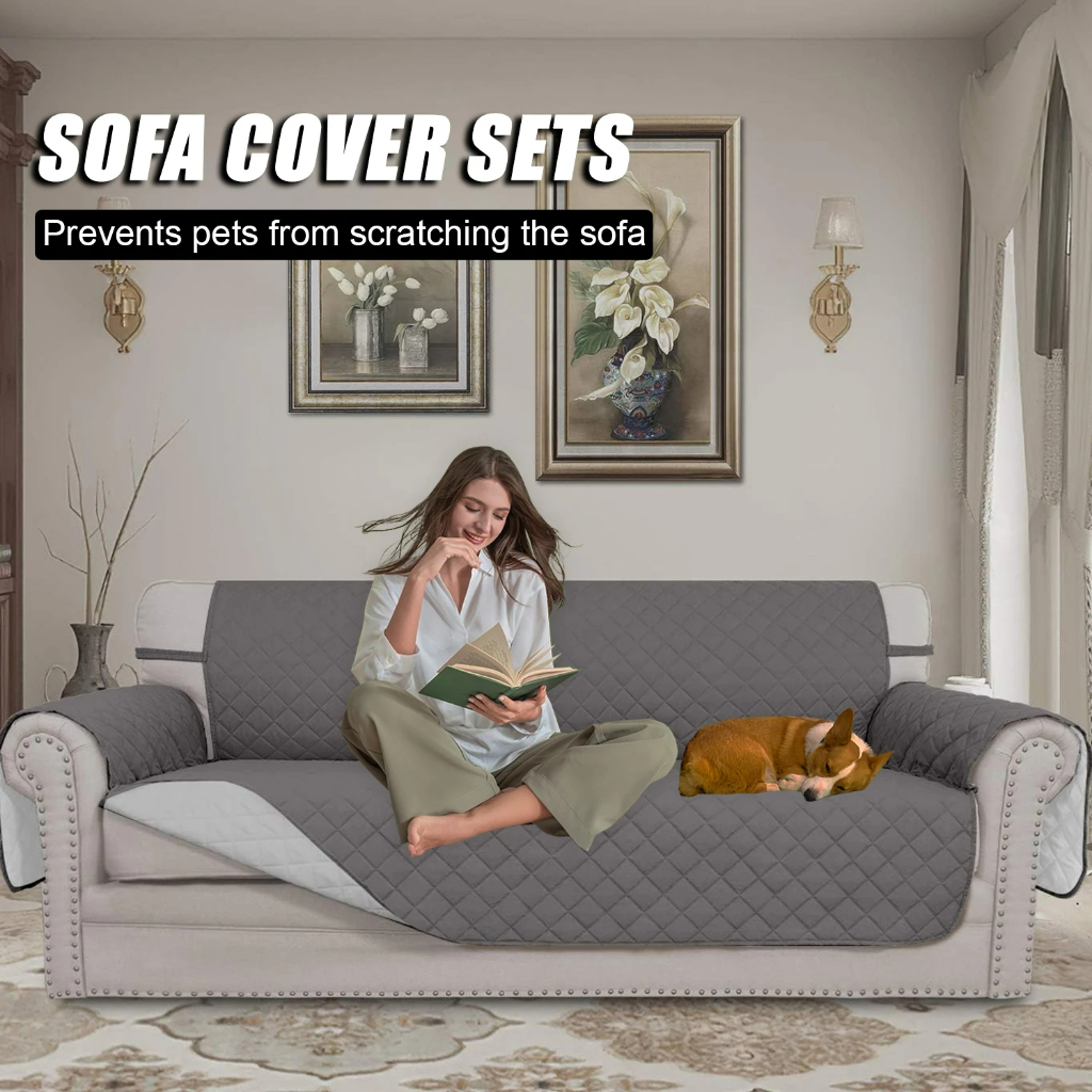Waterproof Sofa Cover แผ่นรองโซฟา ผ้าคลุมโซฟา3ที่นั่ง 1/2/3/4 ที่นั่ง กันน้ำ ซักด้วยเครื่องได้ ผ้าคลุมโซฟากันแมวข่วน ผ้า