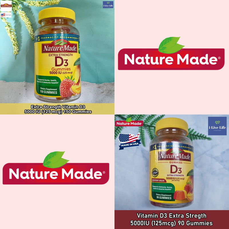 วิตามินดี 3 แบบเคี้ยว Vitamin D3 Extra Stregth 5000IU - Nature Made