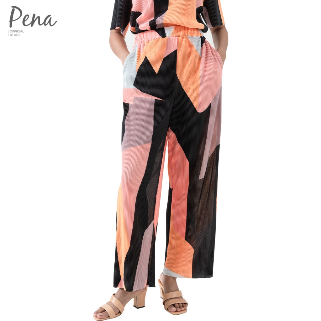 Pena house กางเกงขายาวผ้าพลีท เอวยางยืด PWPL122302