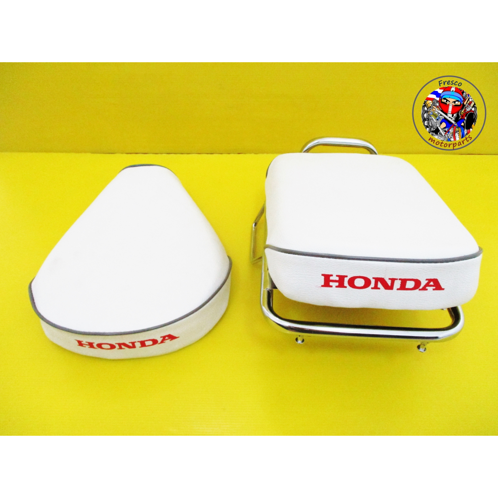 Fit For Honda C70 C90 White Seat &amp; Rear Rack Carrier เบาะสีขาว พร้อมตะแกรงท้าย